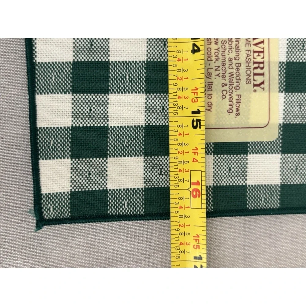 Vintage Green Gingham Table Linens: Country Cottage Set Of 4 Cloth Napkins